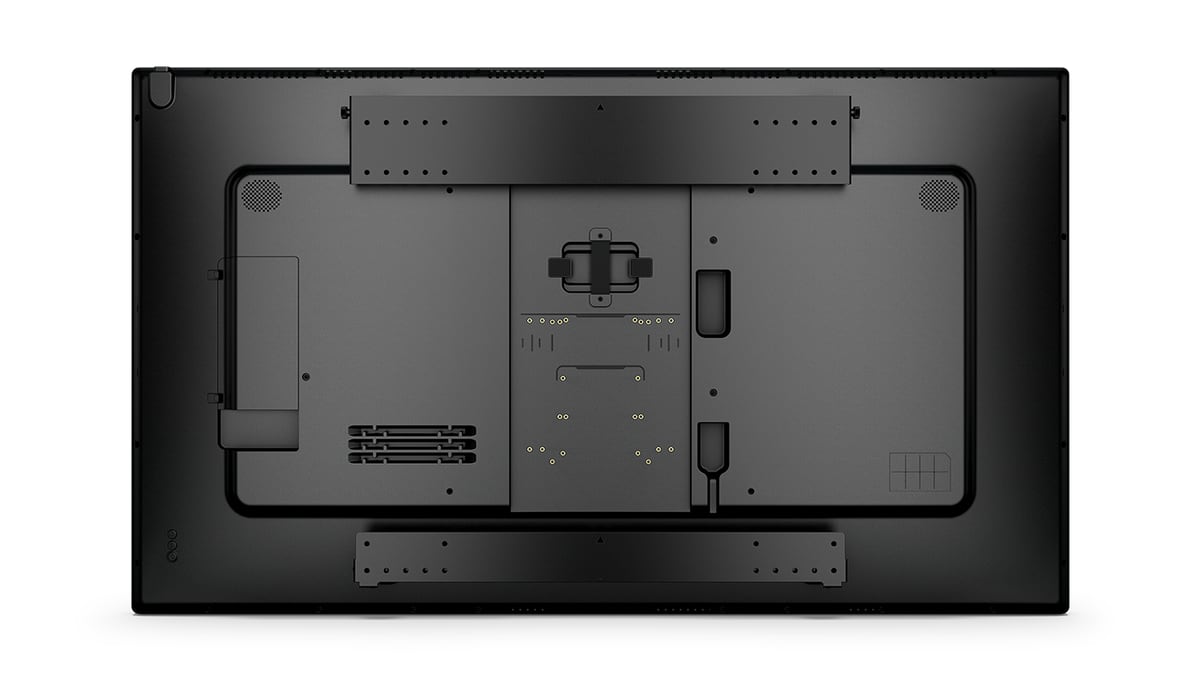 Tył 5554L — miejsce na komputer, punkty VESA 400 i 600 mm oraz złącza