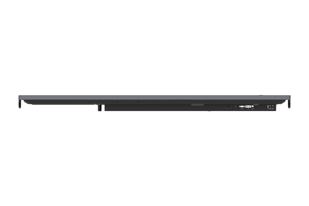 Spód — gniazdo zasilania z wyłącznikiem oraz listwa złączy: RS-232, RJ45 i USB