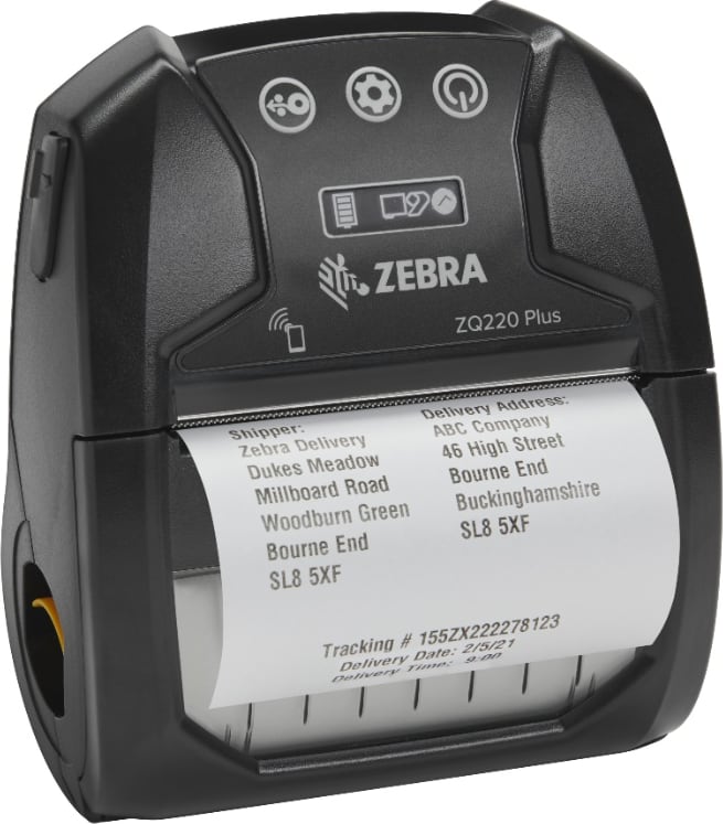 ZQ220 Plus z wydrukowaną etykietą